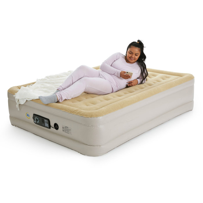 JOY Kitchen Serta Raised Queen Air Bed Mattress with BuiltIn neverFLAT